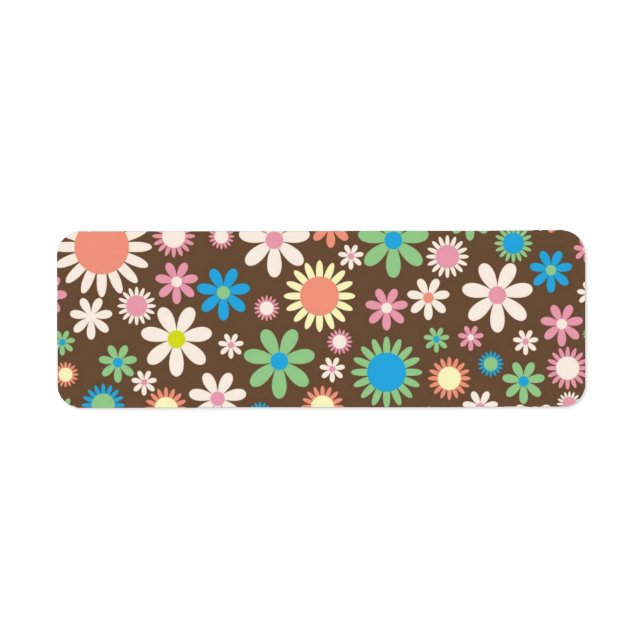 Blommigtens adressetikett returadress etikett (Framsidan)