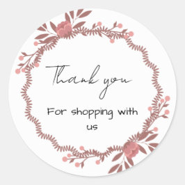 Blommigtens affärsmärken runt klistermärke