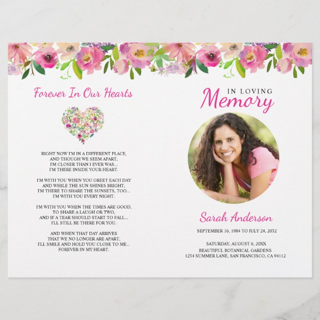 Blommigtens allmänna programorder för Service Flye (Framsida)