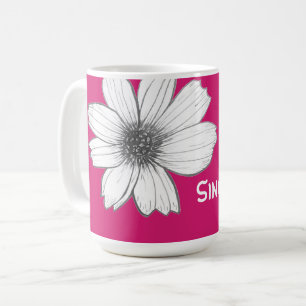 Blommigtens anpassade namn Fuscia-Rosa Kaffemugg