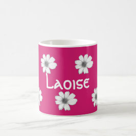 Blommigtens anpassade namn Fuscia-Rosa Kaffemugg