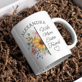 Blommigtens anpassade namn och textmaka Mamma Syst Kaffemugg