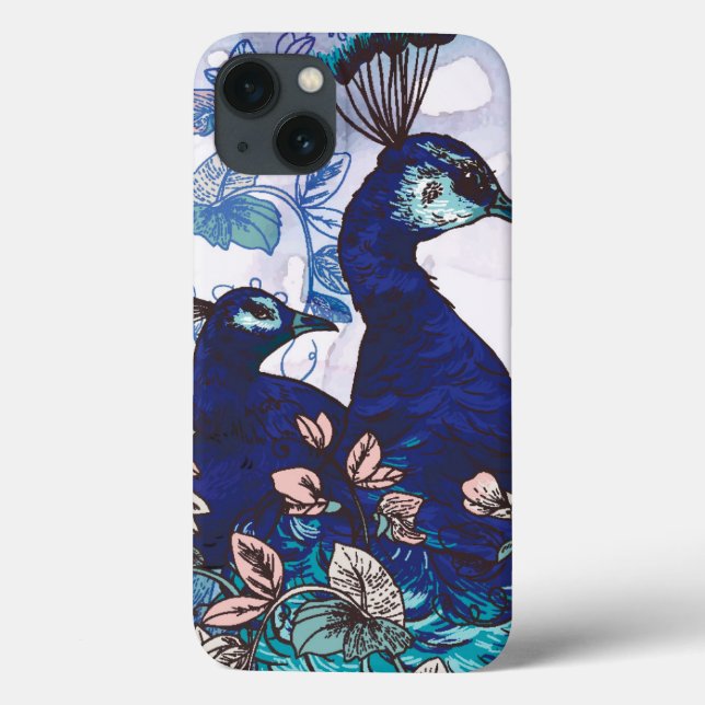 Blommigtens bakgrund med Peacocks (Baksida)