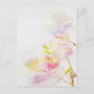 blommigtens bakgrund med vattenfärgblommor vykort