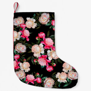 Blommigtens bakgrund. Peonies rosa och vit på en d Liten Julstrumpa