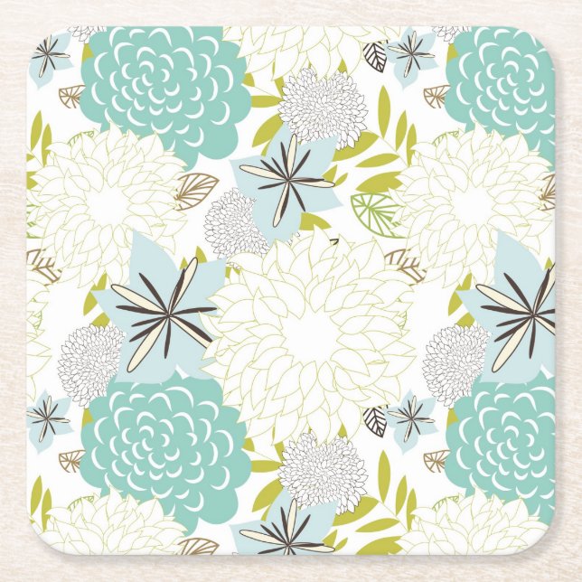 Blommigtens bakgrund underlägg papper kvadrat (Framsidan)