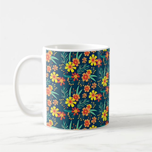 Blommigtens bakgrund - vacker design-46566 kaffemugg (Vänster)