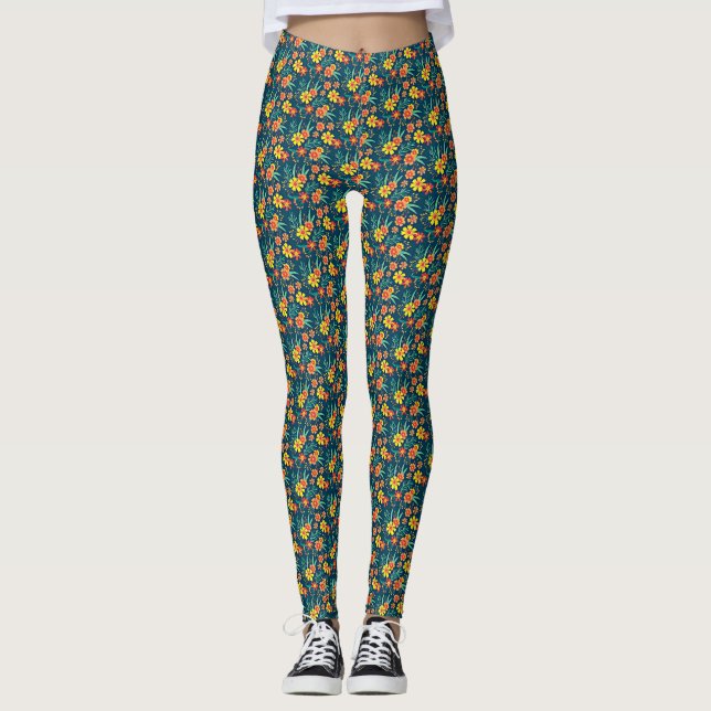 Blommigtens bakgrund - vacker design-46566 leggings (Framsida)