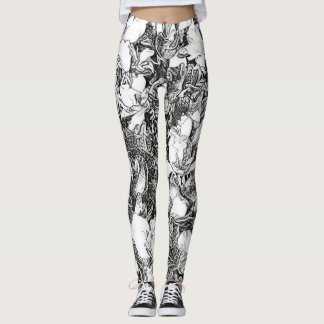 Blommigtens benägenhet med penneffekt leggings