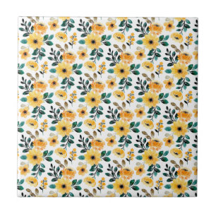 Blommigtens blommar (4,25 x 4,25) daisy med liten  kakelplatta