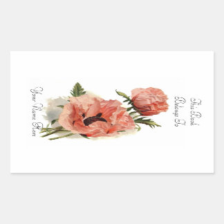 Blommigtens bokmärke rektangulärt klistermärke