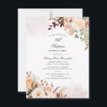 Blommigtens botaniska pastel 60:e Födelsedagsfeste Inbjudningar<br><div class="desc">Modern Blommigt 60:e födelsedag: Bjud in botaniska vattenfärger genom att klicka på knappen "Anpassa" (Anpassa) kan du enkelt anpassa med dina party-detaljer. Modern blommigt bouquet har en bra och modern typografi. Perfekt för en inbjudan till en överraskningsfest för en milstolpe i firande</div>