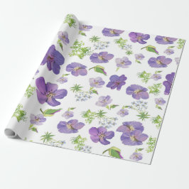 blommigtens botaniska sommarbakgrund i lilac vatte presentpapper