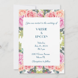 Blommigtens bröllopsinbjudan inbjudningar