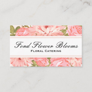 Blommigtens Catering Söt Rosa Flowers Visitkort