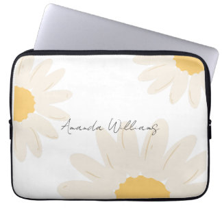 Blommigtens Daisy Modern Minimalistisk vit Laptop Fodral