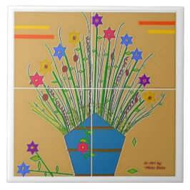 "Blommigtens dekorfärg" 6x6 keramiskt plattor Kakelplatta