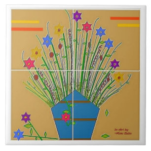 "Blommigtens dekorfärg" 6x6 keramiskt plattor Kakelplatta
