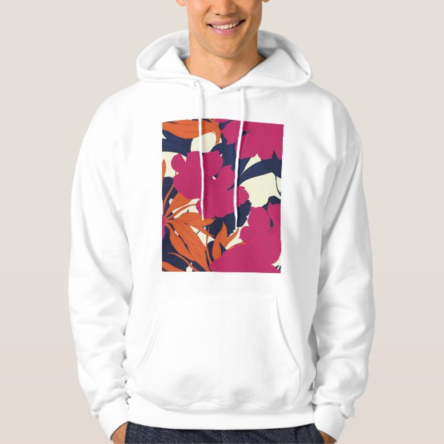 Blommigtens elegans: abstrakt mönster hoodie (Framsida)