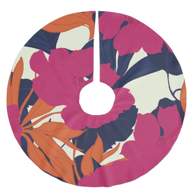 Blommigtens elegans: abstrakt mönster julgransmatta borstad polyester (Framsidan)