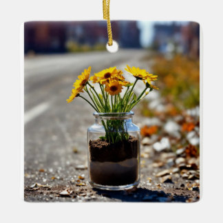 "blommigtens elegans: julgransprydnad keramik