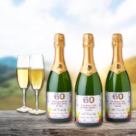 Blommigtens elegant 60-årsdag flaska blomma 60 år