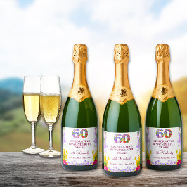 Blommigtens elegant 60-årsdag flaska blomma 60 år