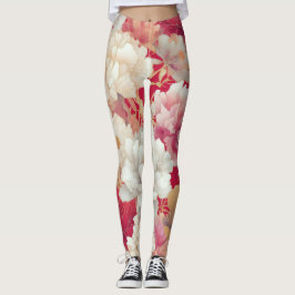 Blommigtens elegant röd leggings