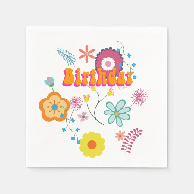 Blommigtens energisnåla färgstarka Rosa Pappersservett (Framsidan)