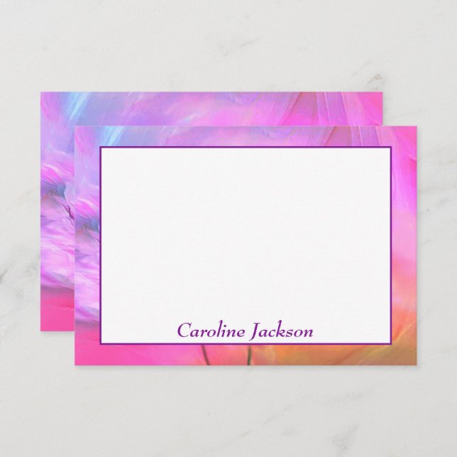 Blommigtens fantasi-personlig anteckningskort (Fram/baksida)