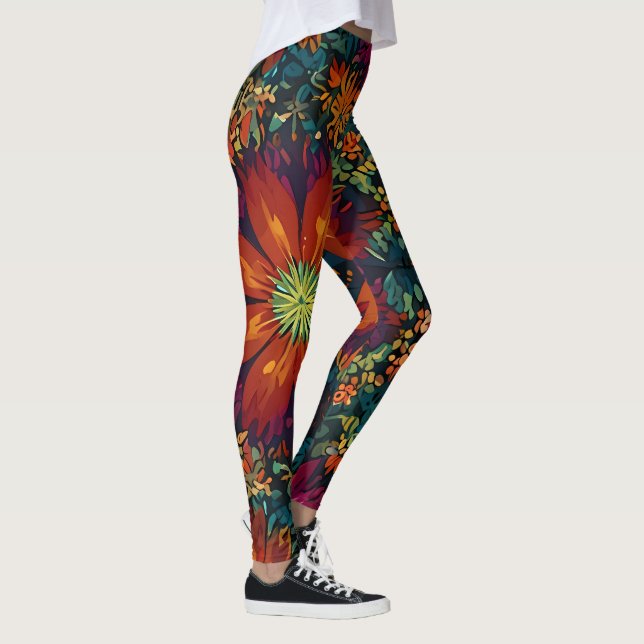 Blommigtens färgstarka design leggings (Höger)