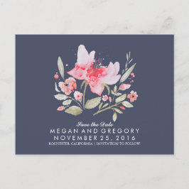 blommigtens flotta och rosans vattenfärg spara dat meddelande vykort