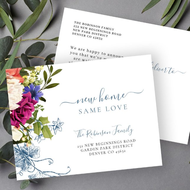 Blommigtens flytta för botaniskt elegant meddelande vykort (Skapare uppladdad)