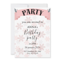 blommigtens födelsedagsinbjudan