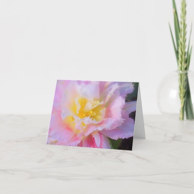 Blommigtens fotoanteckningskort tack kort (Framsida)