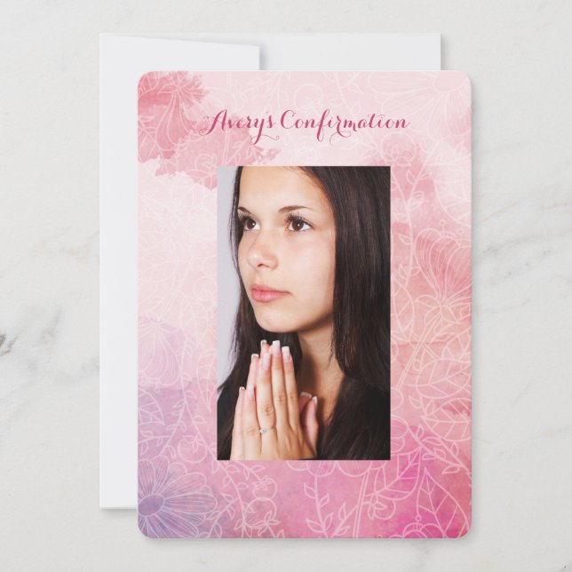 Blommigtens fotobekräftelse inbjudningar (Framsida)