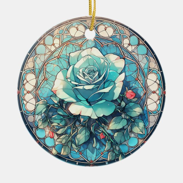 Blommigtens fotominnesbild julgransprydnad keramik (Framsidan)