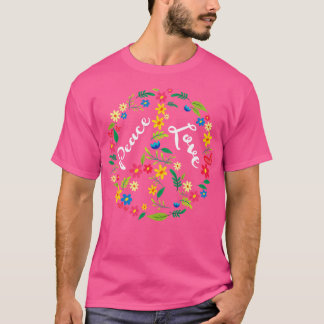 Blommigtens fredssymbol t shirt