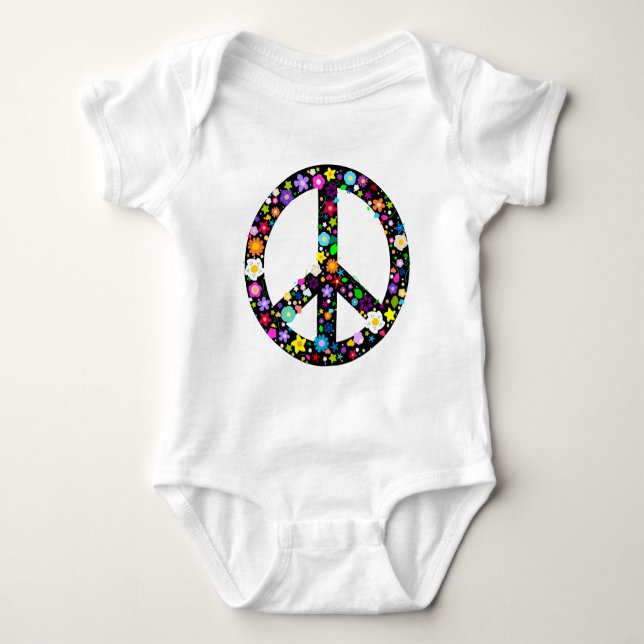 Blommigtens fredssymbol tee shirt (Framsida)