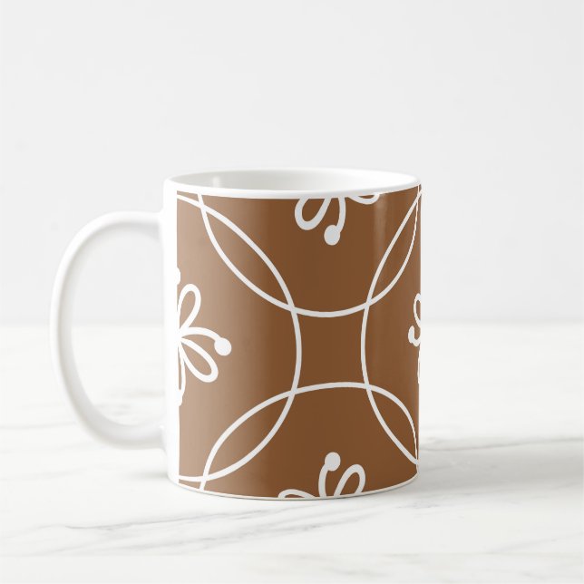 Blommigtens geometri: vintage art mönster. kaffemugg (Vänster)