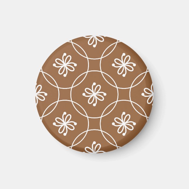 Blommigtens geometri: vintage art mönster. magnet (Framsidan)