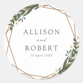 blommigtens geometriska dekortecken runt klistermärke