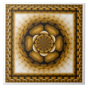 Blommigtens geometriska ornament kakelplatta