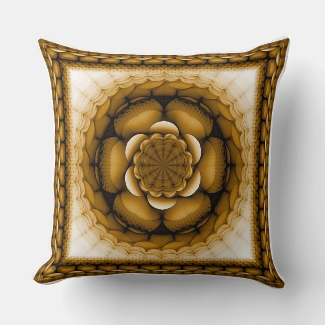Blommigtens geometriska ornament kudde (Framsida)