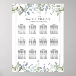 Blommigtens geometriska sittdiagram för Bröllop Poster