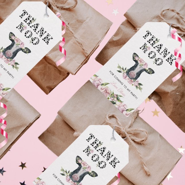 Blommigtens Heliga Kow - tacksägelse för Moo Birth Presentetikett (Skapare uppladdad)