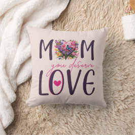 Blommigtens hjärtedesign "Mamma du förtjänar kärle Kudde