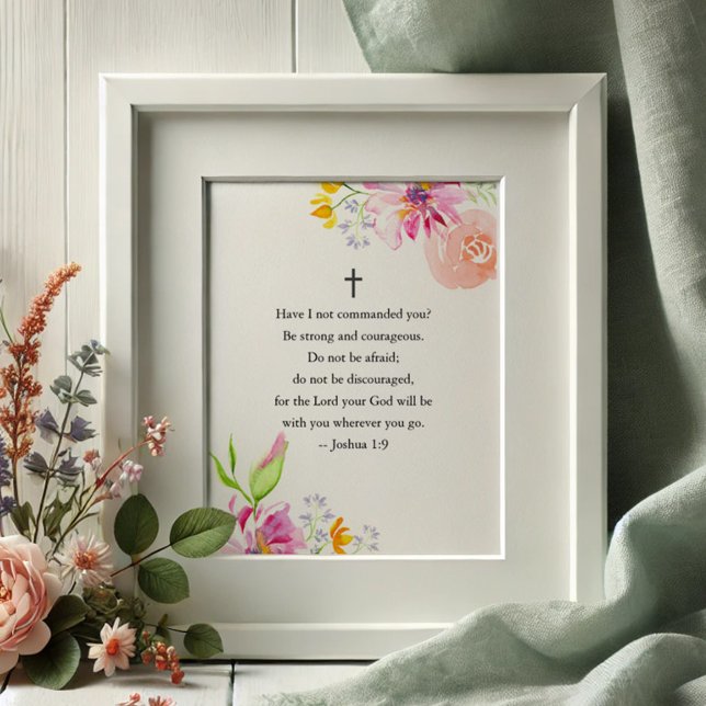Blommigtens inspirationskampanjer för kvinnor Post Poster (Faith posters watercolor floral art by Victoria Grigaliunas of Do Tell A Belle)