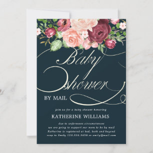 blommigtens kalligrafibabydusch via e-postinbjudan