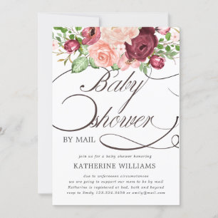 blommigtens kalligrafibabydusch via e-postinbjudan